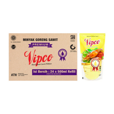 

VIPCO / GRANDCO Minyak Goreng 1 DUS [500 mL/ 24 pcs/ Kemasan Pouch]