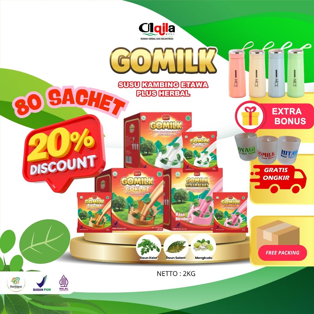 

2 BOX GOMILK SACHET isi 80 sachet Bebas Pilih Rasa Diskon 20%