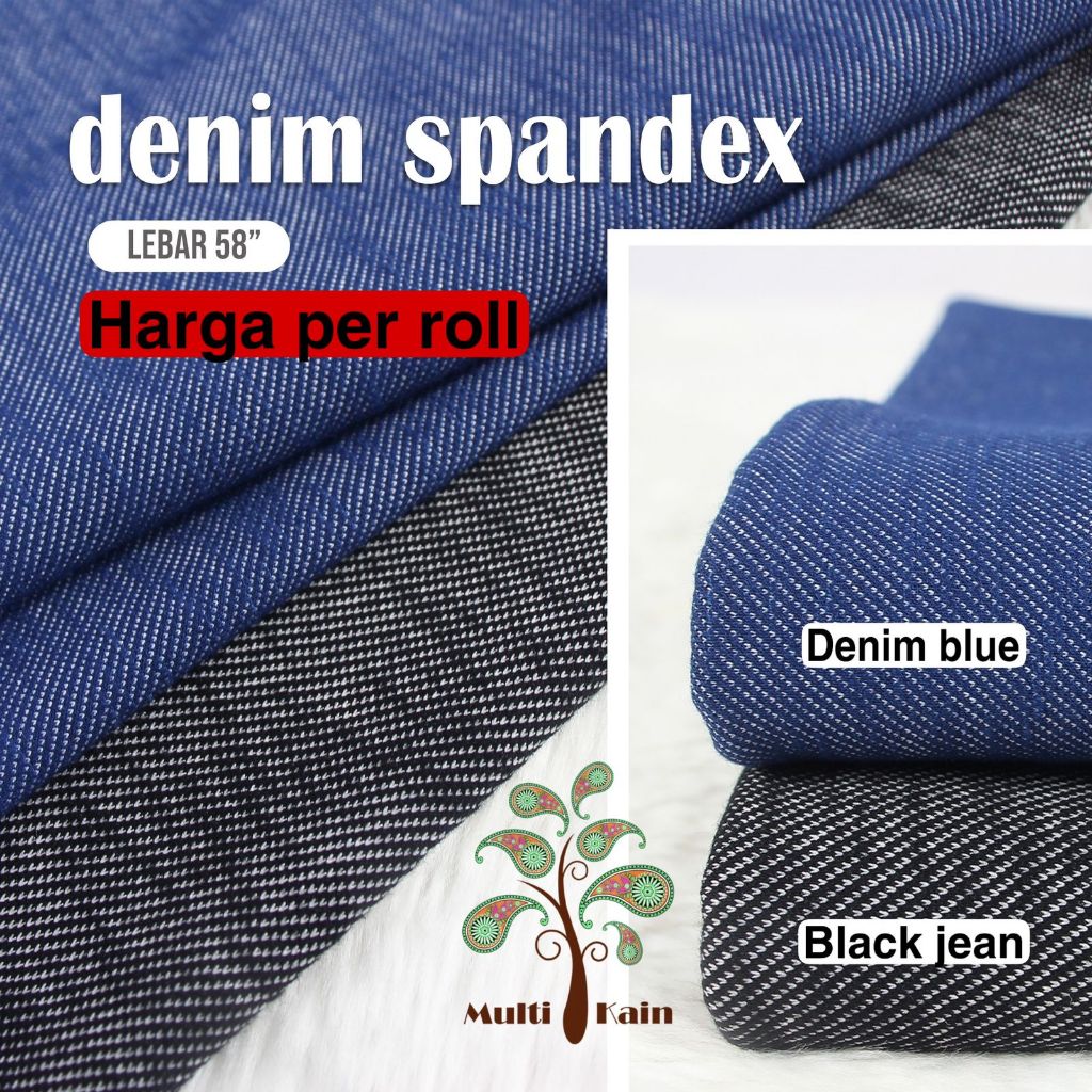multi kain kaos knit scuba dan denim spandex harga per roll 25 kg