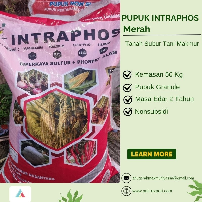 Pupuk Intraphos Diperkaya Sulfur + Phosphat Alam| Pupuk Intraphos Merah| Pupuk Phonska| Pupuk Padi| 