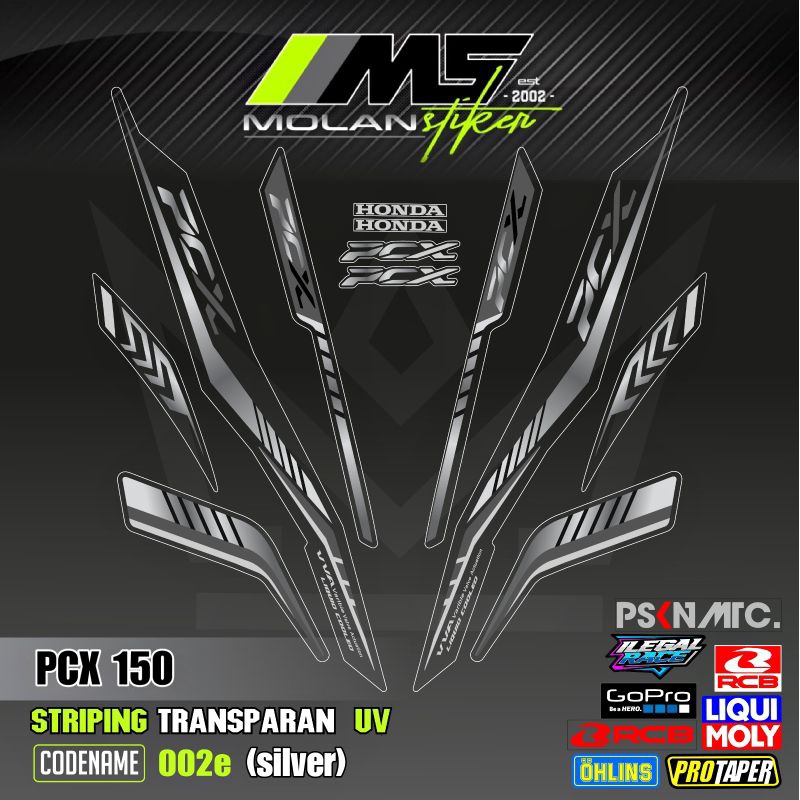 Decal Sticker Striping Variasi Transparan Uv PCX 150 2018-2021 Honda PCX Abs PCX Lokal Pcx 150 Thail