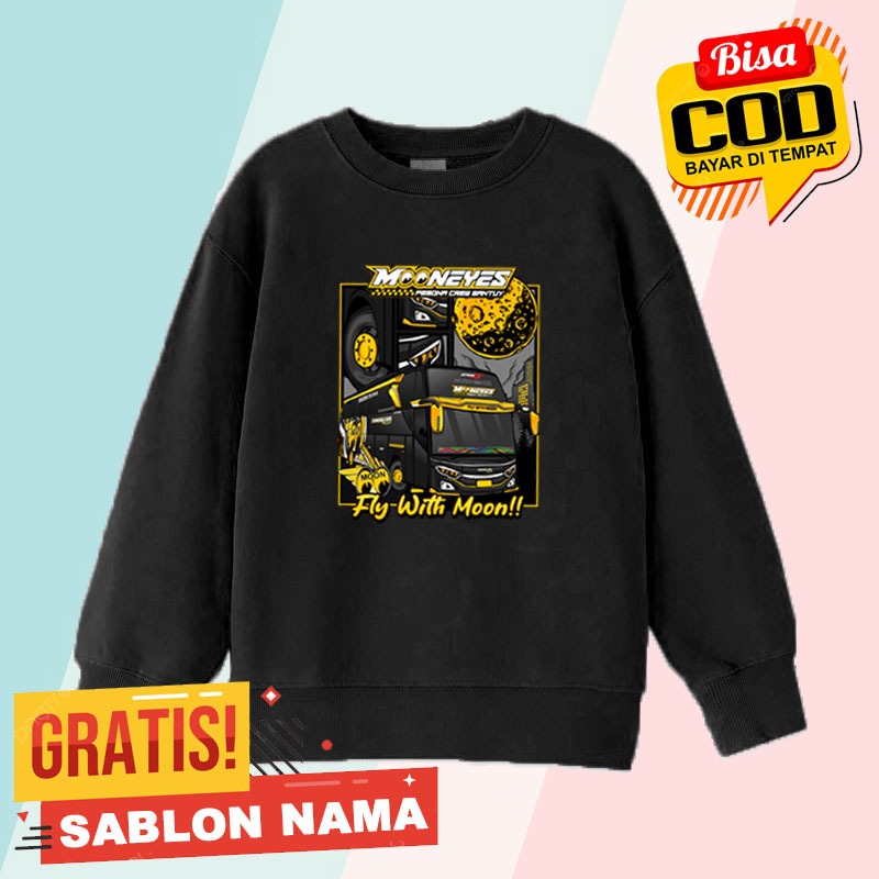 Sweater Anak Anak Mooneyes / Jaket Sweater Anak Laki Laki & Perempuan Custom Nama Mooneyes