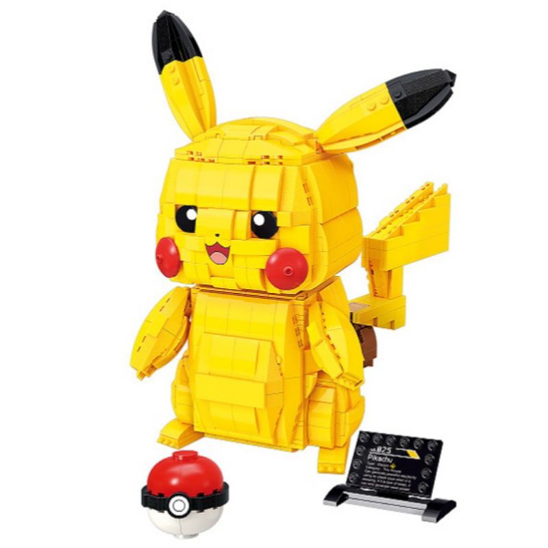 KEEPPLEY Figure Pokemon Large Pikachu S0101 911pcs Official Licensed Kids Toy Toys Block Bricks Mini