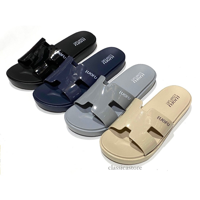 LUOFU sandal selop teplek model H sandal luofu wanita sandal kokop fashion (E-7199)