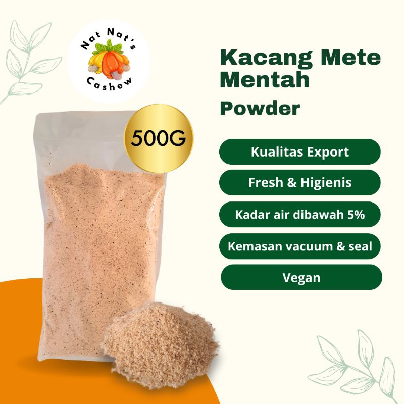 

Kacang Mete Nat Nat's Cashew Mentah Powder / Kacang Mede Mentah Kualitas Premium