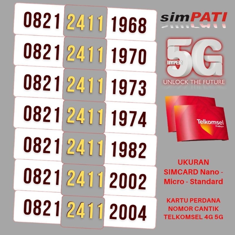NOMOR CANTIK SIMPATI TELKOMSEL 4G 5G NOMER SIMPATI CANTIK KARTU PERDANA TELKOMSEL NOCAN SIMPATI ABAB