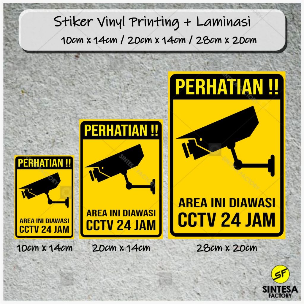 

Stiker pengawasan CCTV / Stiker Peringatan CCTV / Stiker Print Stiker 3 Size