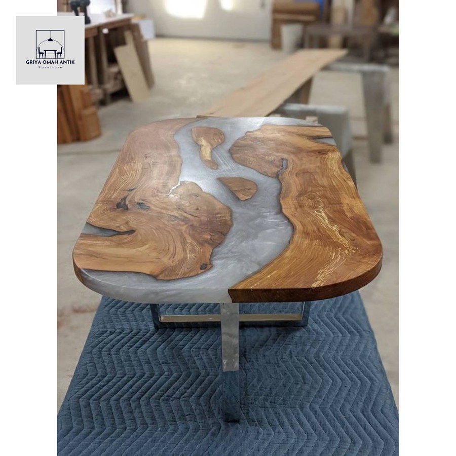 meja kayu kombinasi resin/meja resin/meja terbaru/meja kayu/meja ruang tamu/meja lesehan/meja custom