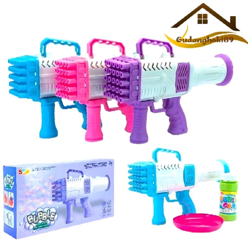 Mainan Anak Bubble Gun Bazoka Basoka / Mainan Tembak Tembakan Balon Gelembung Sabun