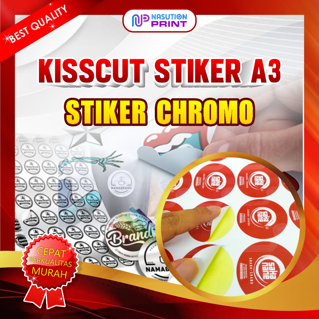 

KISS CUT STIKER Chromo A3+ | Stiker Label | Stiker Logo | Stiker Makanan