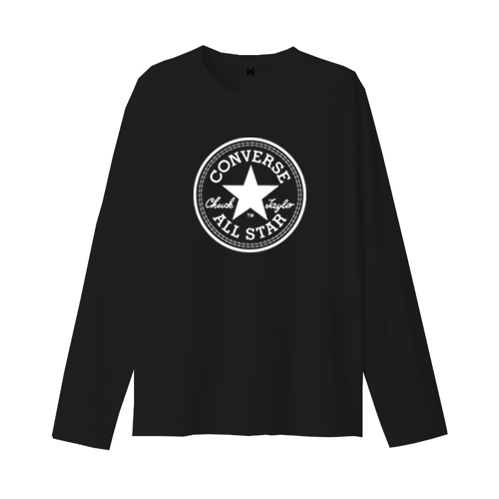 Kaos Lengan Panjang Tshirt Motif Converse All Star Putih Print kaos Cotton Combed 24s Qualty Premium