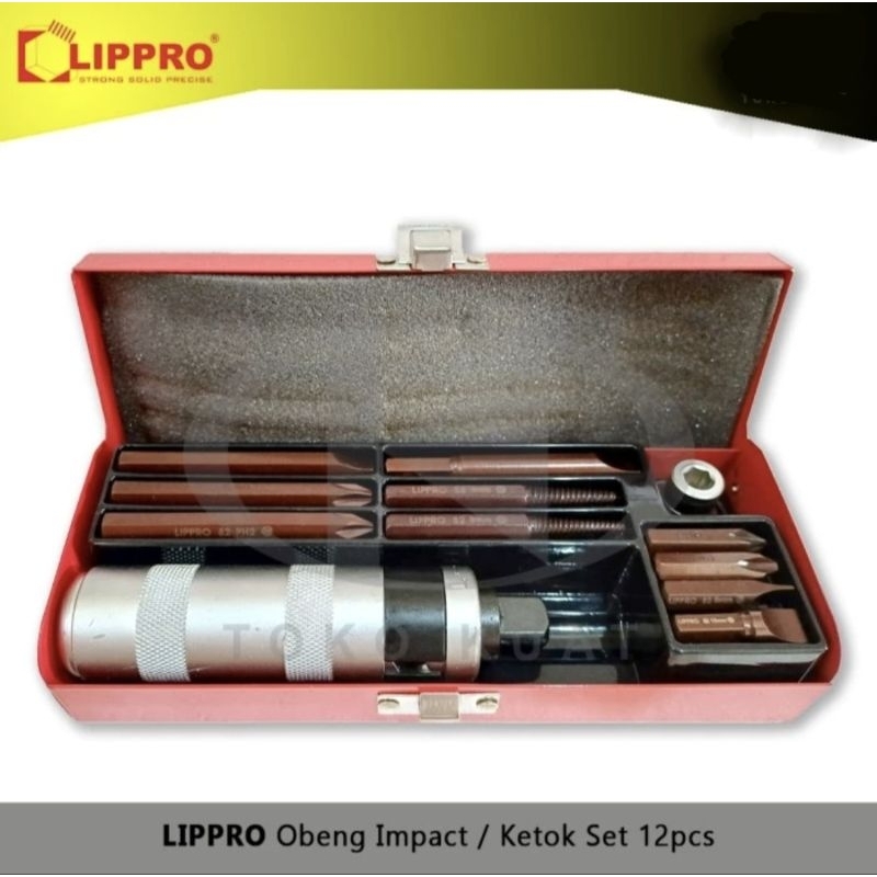 Obeng Ketok Impact Driver Set 12 pcs Lippro