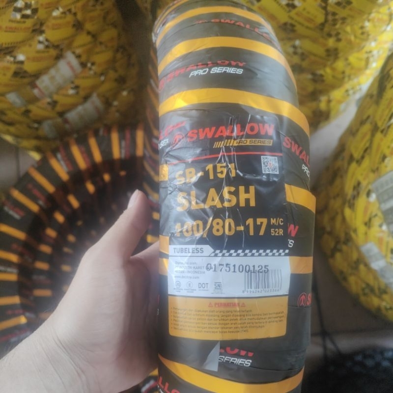 ban luar swallow tubeless 100/80-17 slash sb151