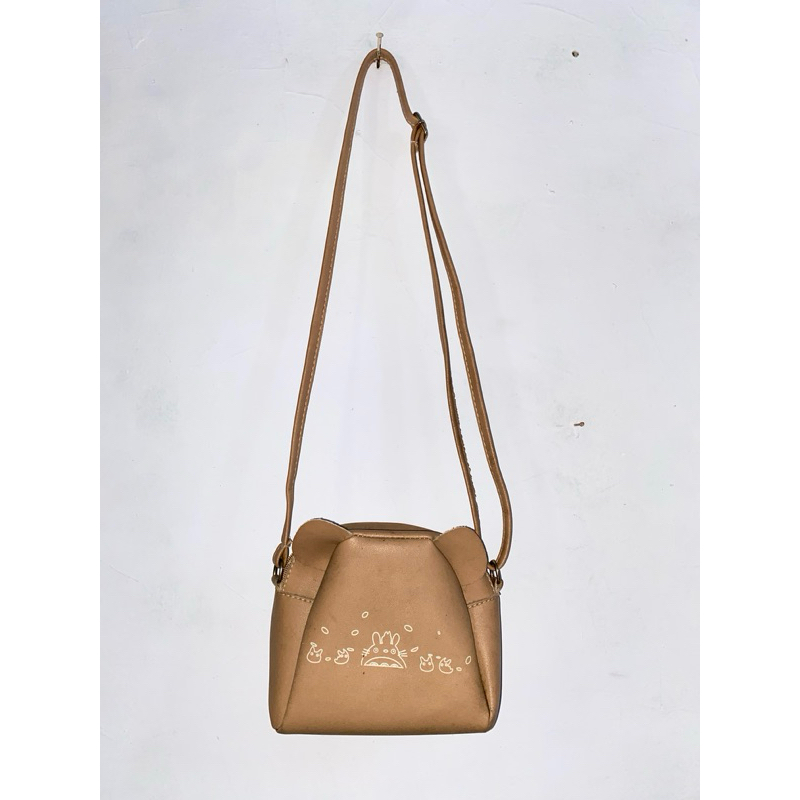 Tas Selempang Kulit Coklat Preloved