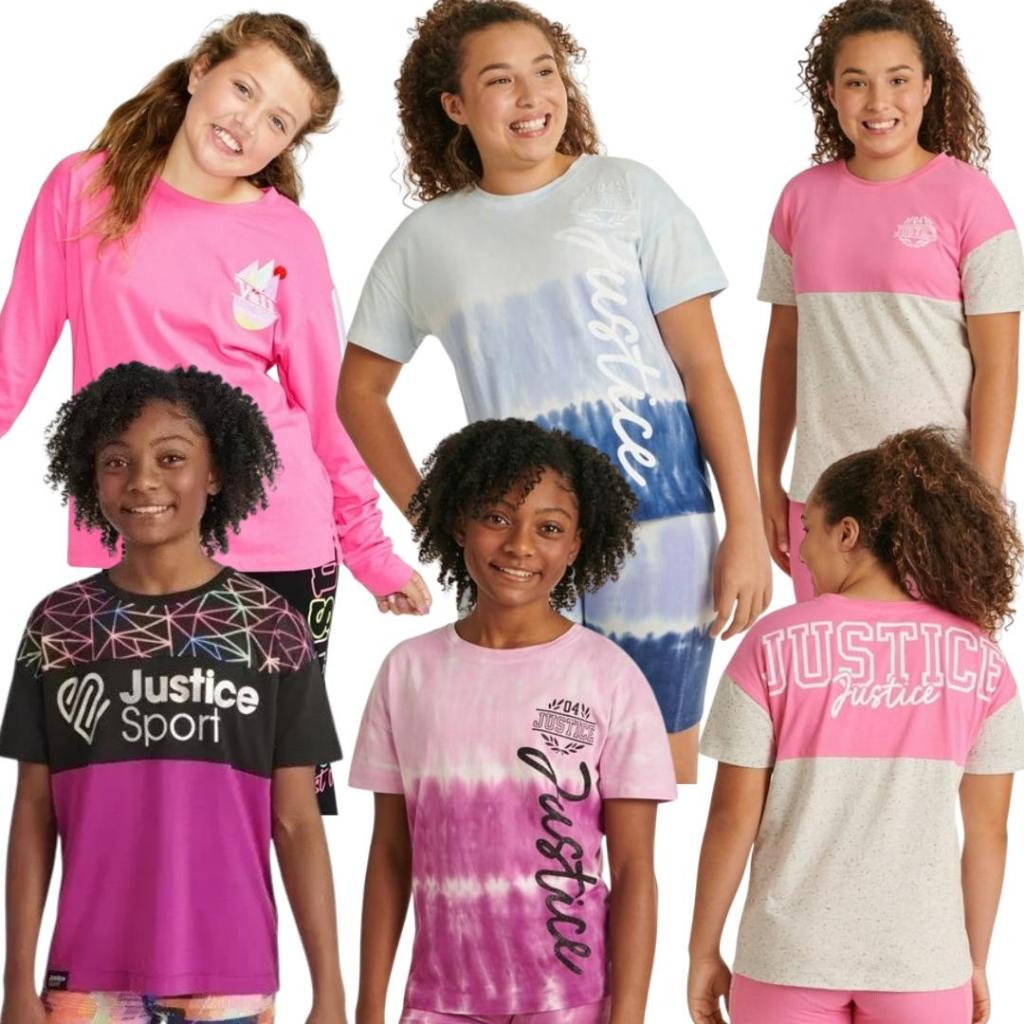 16892 merk Justice original Cotton Tee t-shirt Atasan Baju Katun Anak Cewek perempuan adem girls tee