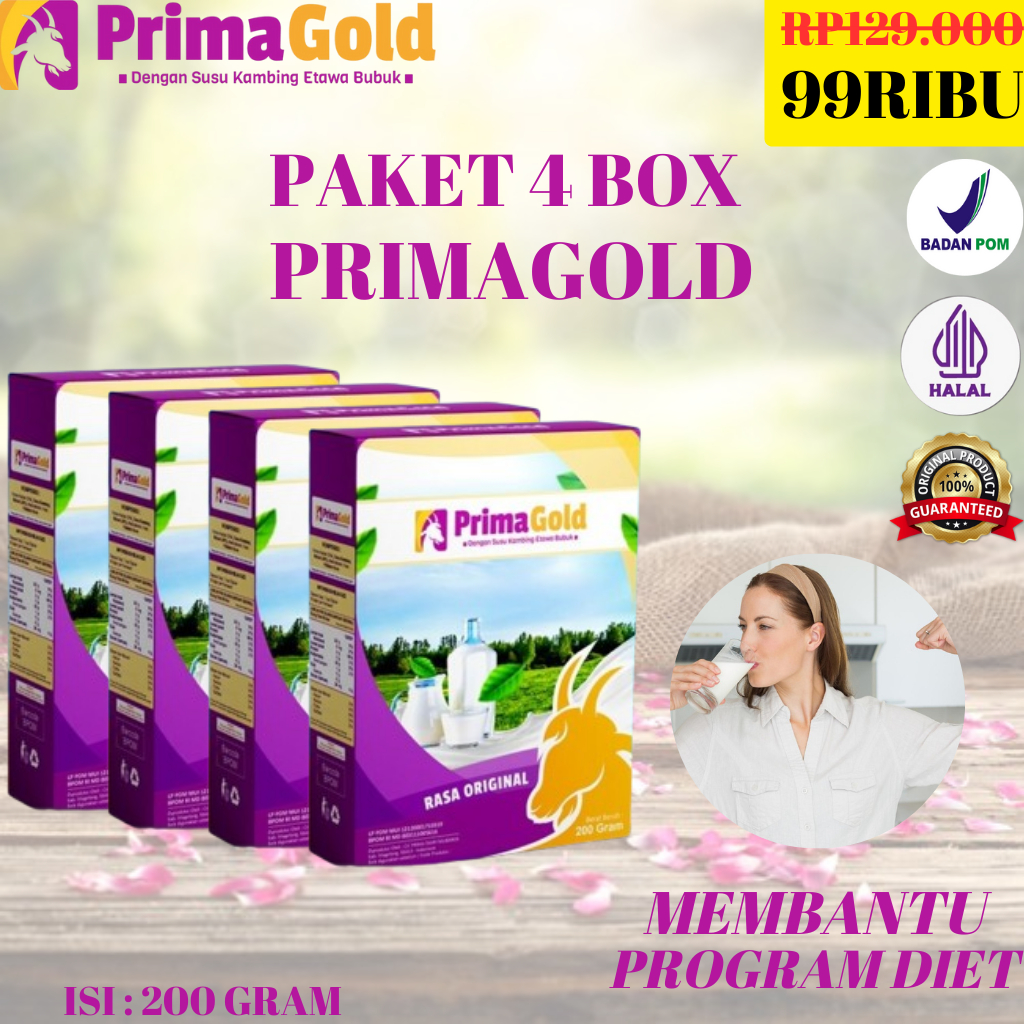 

PROMO 4 BOX Susu Kambing Etawa Primagold Susu Rendah Gula Untuk Diet Menambah Kecantikan