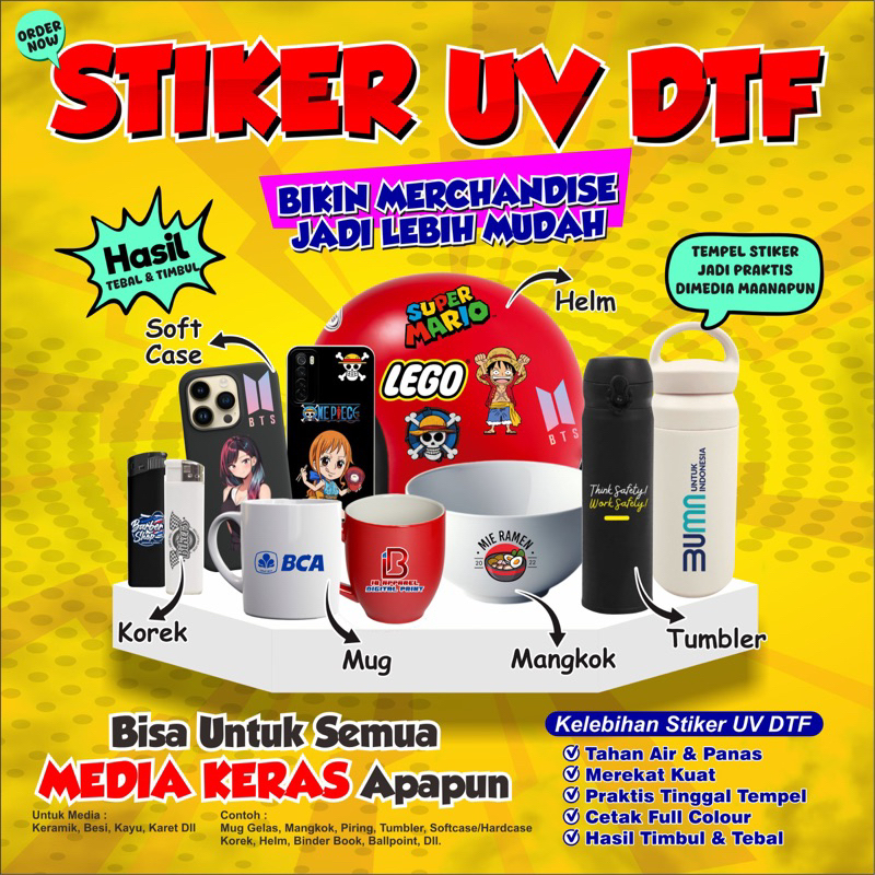 Stiker Dtf UV | UV DTF | Sticker UV Dtf | Stiker Timbul
