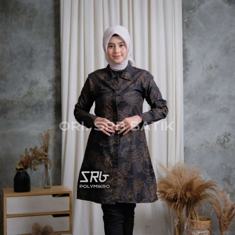 ATASAN WANITA | TUNIK BATIK MOTIF KEKINIAN | PAKAIAN KERJA WANITA MOTIF BATIK | TUNIK BATIK ELEGAN