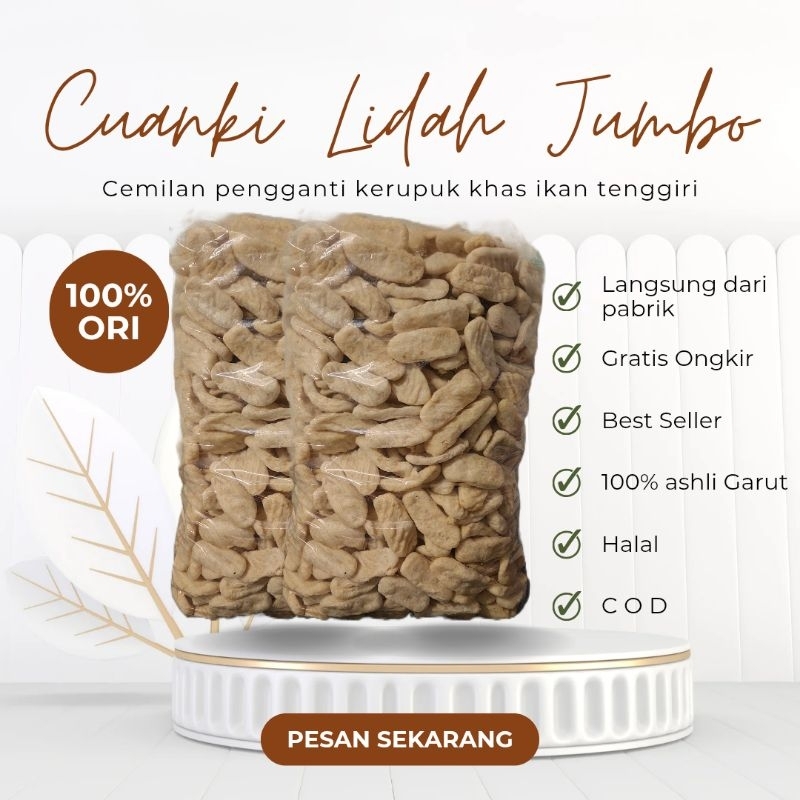 

CUANKI LIDAH JUMBO ukuran besar isi 500pcs xtra bubble dan xtra packing