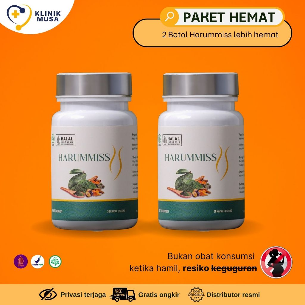 2 Paket Harummiss Obat Telat Dateng Bulan Telat Menstruasi 500mg
