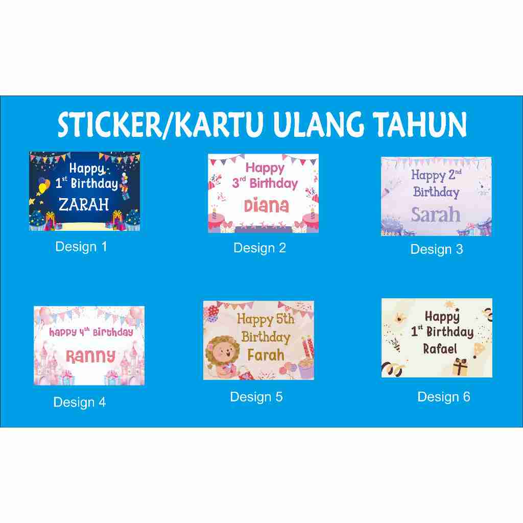 

Stiker/Kartu Ulang Tahun Anak/Sticker Ultah/Sticker Birthday/Card Bento Varian 1