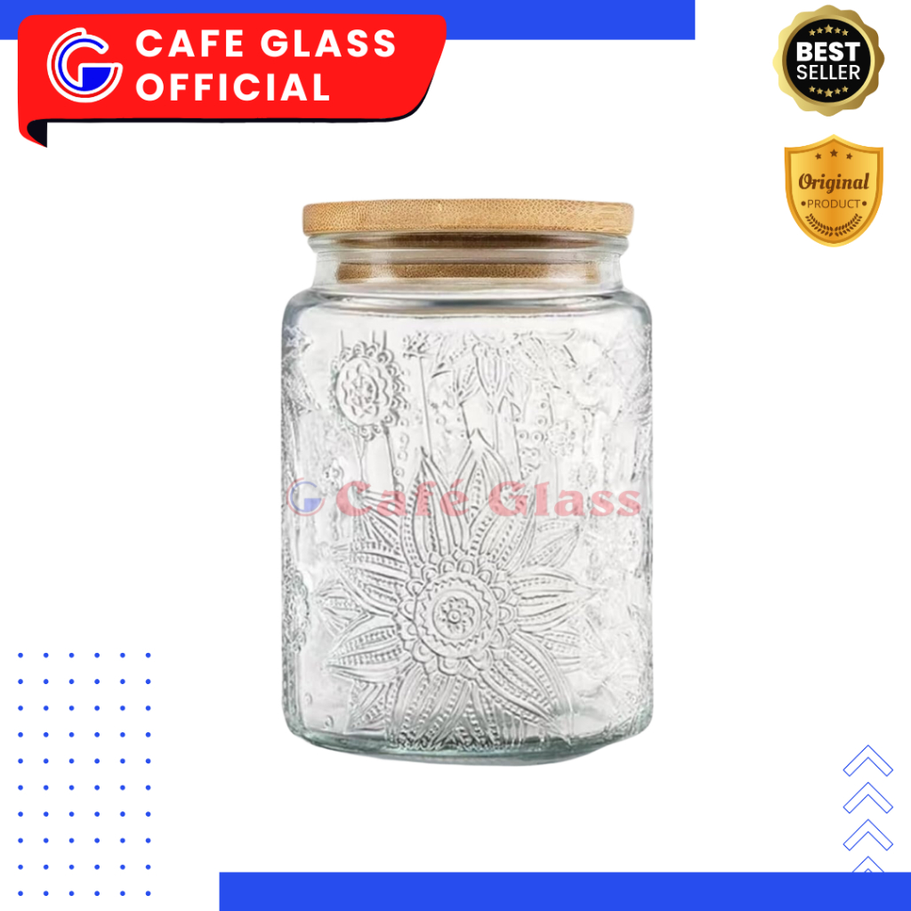 TOPLES BULAT KACA | TOPLES KUE LEBARAN | TOPLES KACA 750ML BRY-LF-1008 | TOPLES AESTHETIC TUTUP KAYU