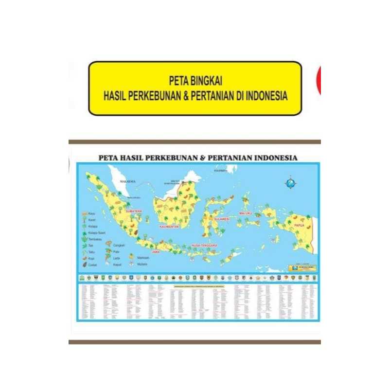 

Peta Bingkai Hasil Perkebunan Dan Pertanian Di Indonesia ukuran 175 x 120 cm