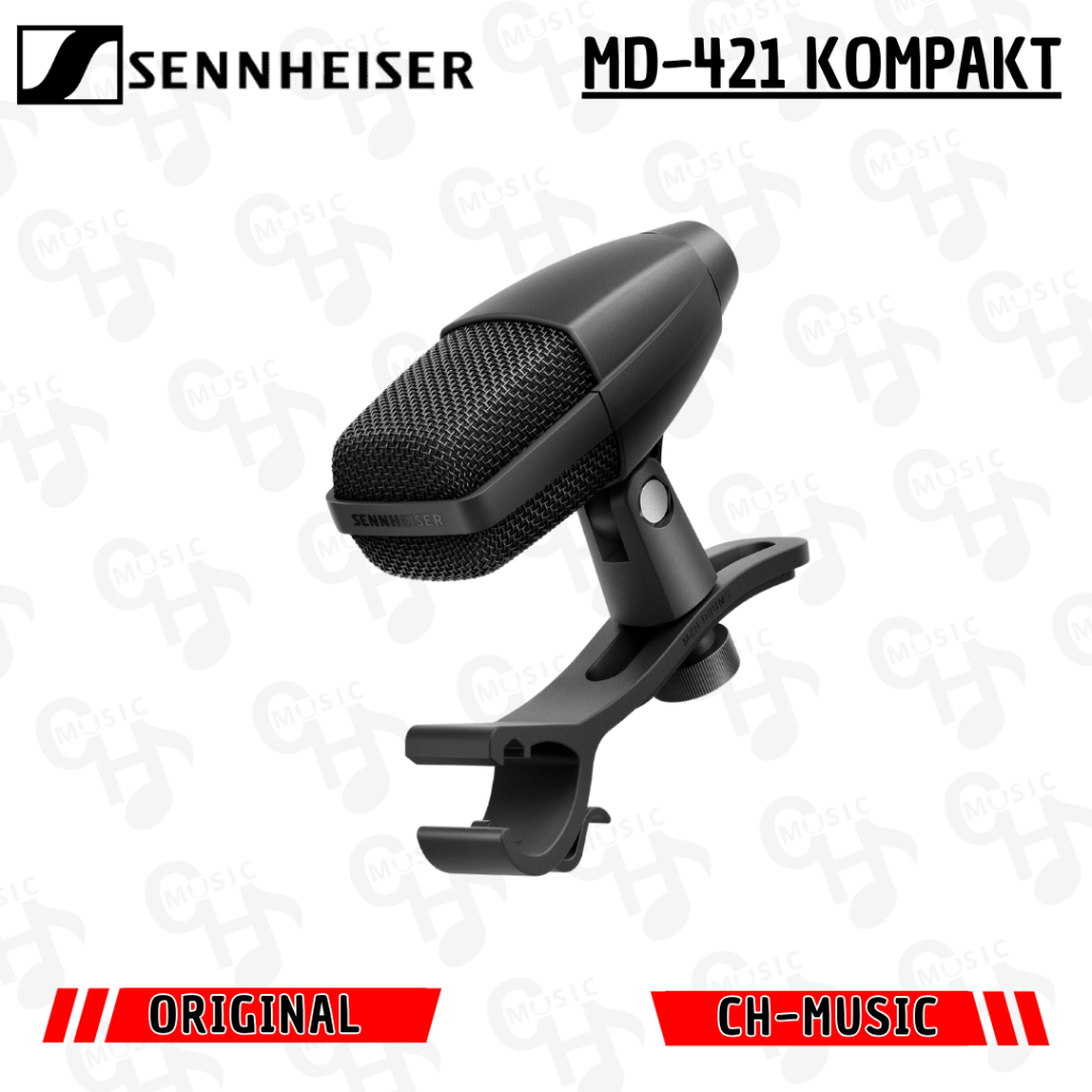 Sennheiser MD421 Kompakt Mic Drum with MZH Drum Microphone Clip Original MD 421 Kompakt