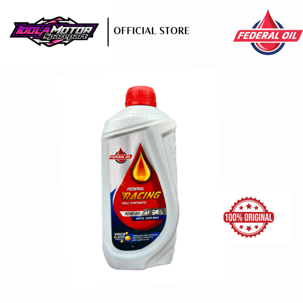 oli FEDERAL RACING 10W40 1L oli federal racing 10w40 1liter original murah