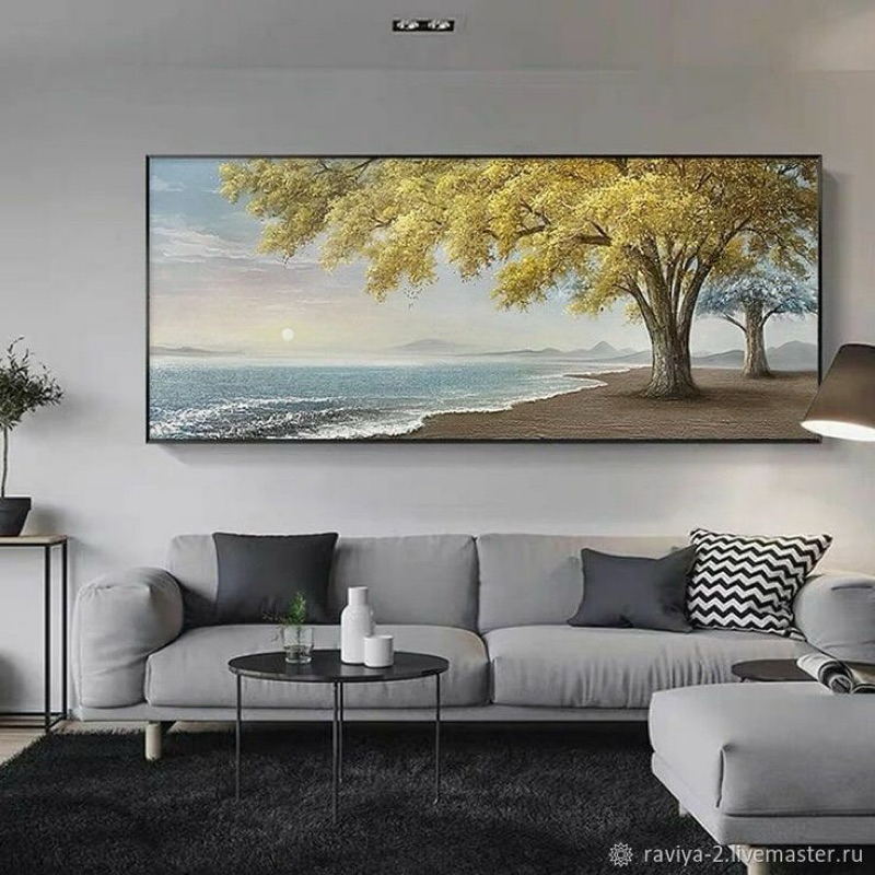 Lukisan Pemandangan pantai tektur