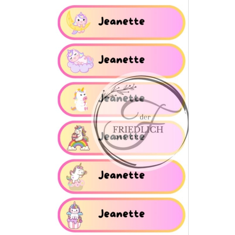 

Sticker Label Nama Buku anak cewe unicorn