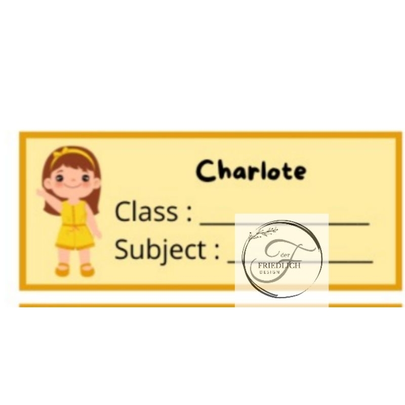 

Sticker Label Nama Buku custom anak cewe