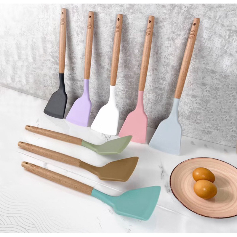 Spatula Silikon / Sutil Silicone / Spatula Silicone Gagang kayu / Sutil Silikon Gagang Kayu/ Spatula