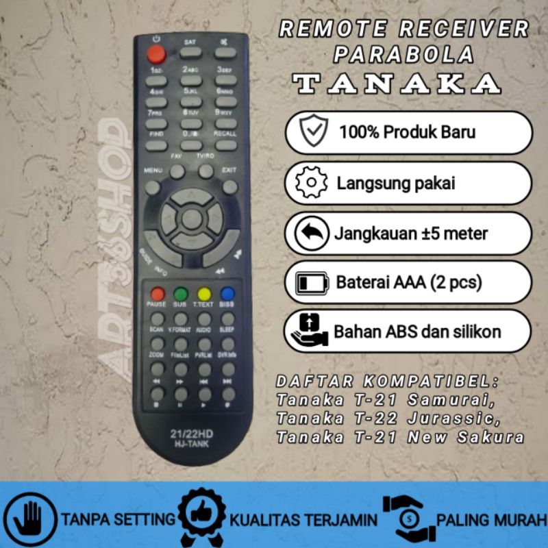 Remot Remote Receiver Parabola Tanaka T-21 Samurai Tanaka T-22 Jurassic Original Pabrik KW