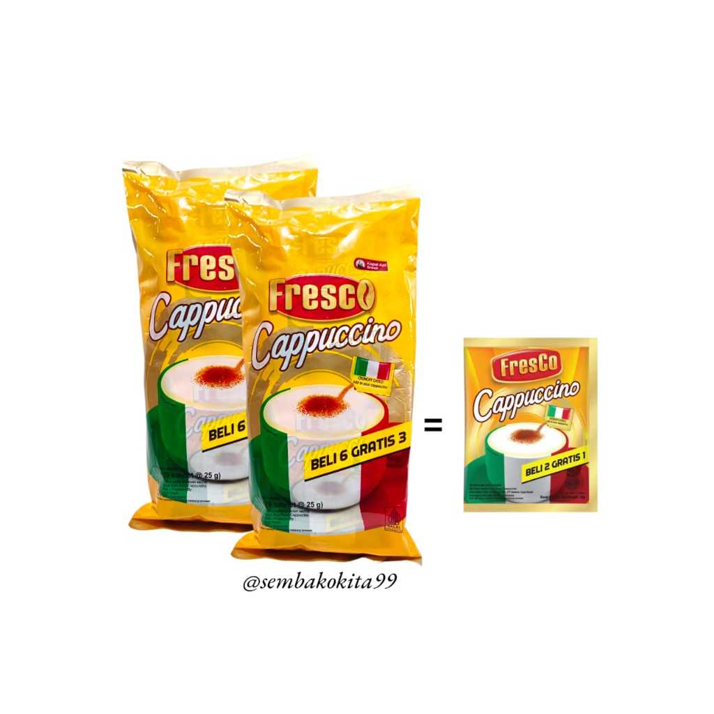 

Fresco Cappucino 1 Pak (9 x 25gr) 1 Renteng