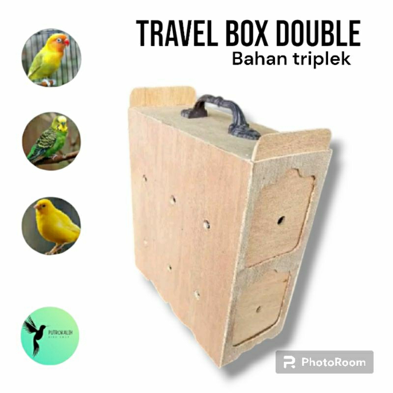 Travel Box Double Bahan Triplek tas box cod burung kenari lovebird parkit dll