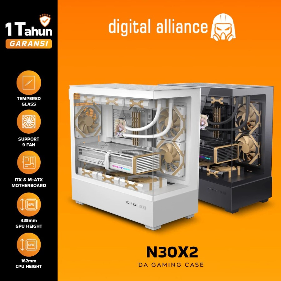 T2T Casing Digital Alliance N30X V2 - Micro ATX Gaming Casing DA N30X2 m-ATX Gaming Case RBU