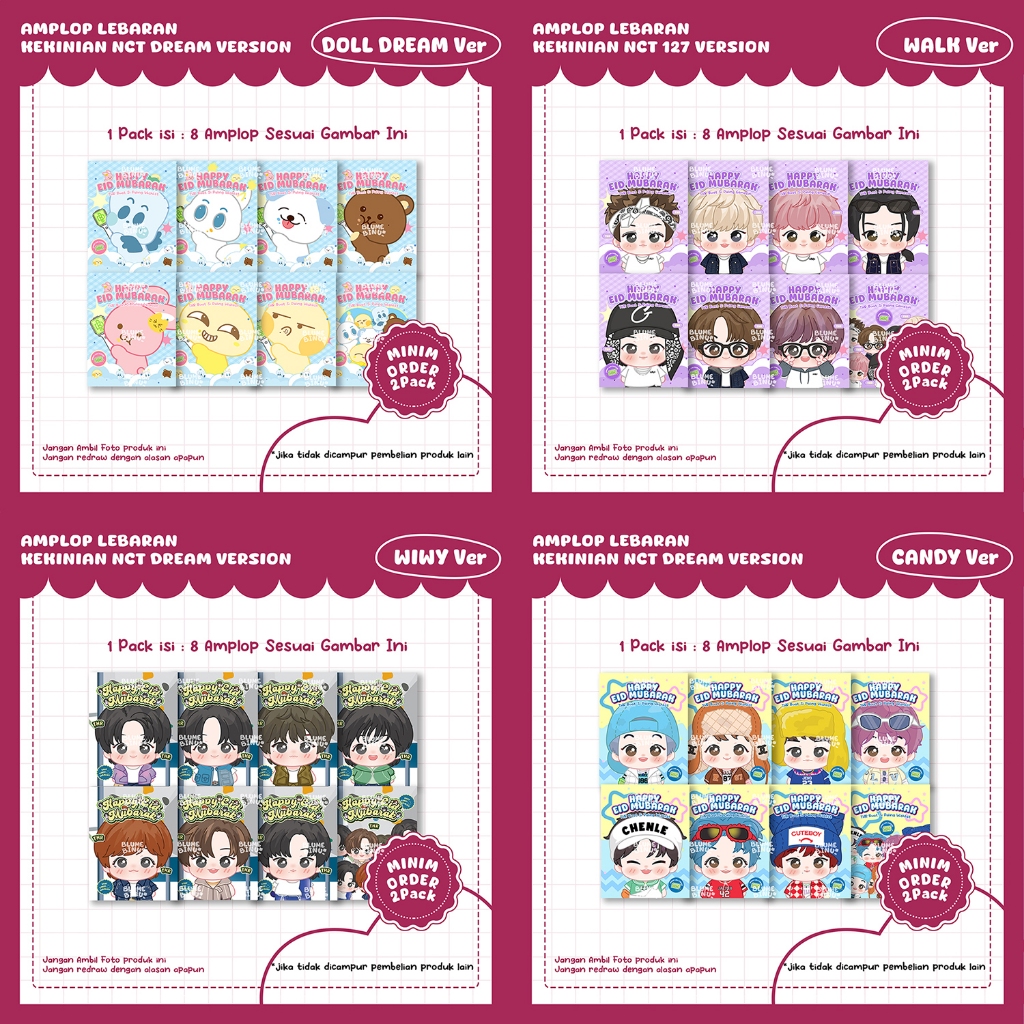 

[NEW] READY Amplop Lebaran Kekinian Nct Aespa I Angpao Lebaran Nct Dream Per Pack