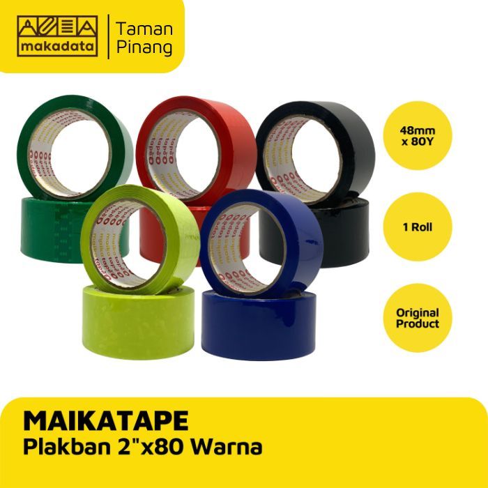 

OPP TAPE / PLAKBAN / LAKBAN WARNA MAIKATAPE 48MM (1 ROLL)