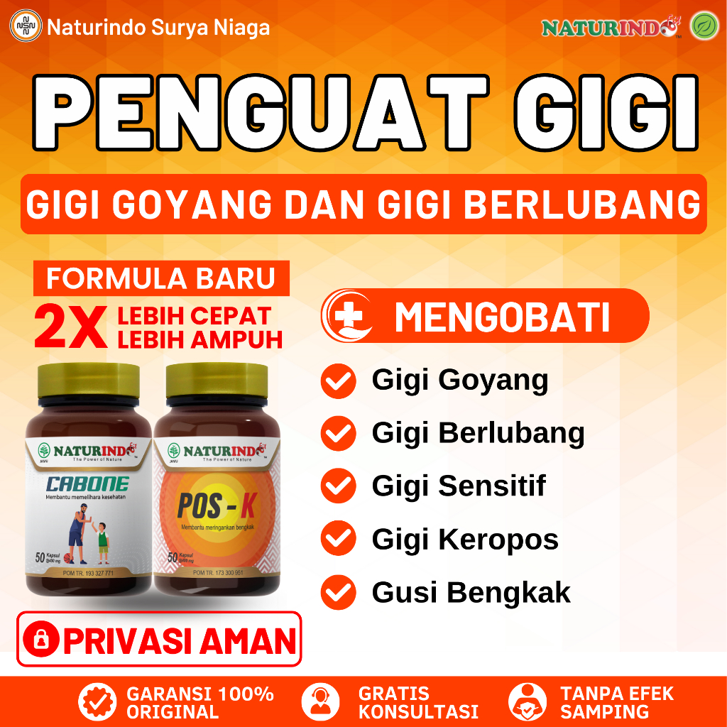 Obat Penguat Gigi Goyang Herbal Ampuh Gigi Goyah Cabone Naturindo