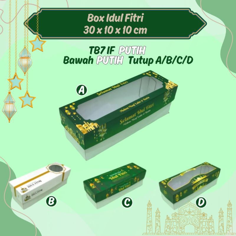 

tb7 if putih - box kardus kotak kemasan makanan hampers lebaran idul fitri jendela bawah putih ukuran 30x10x10cm