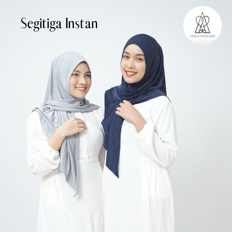 Hijab Segitiga Instan Jersey Polos // Segitiga Jersey