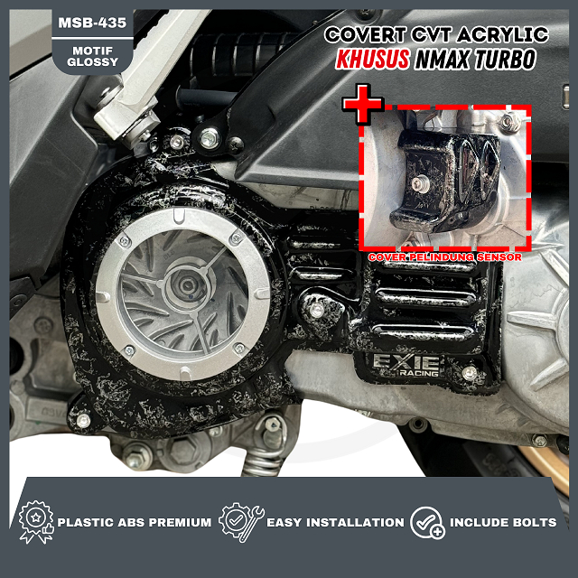 Cover Penutup CVT Akrilik Nmax Turbo 2024 - Cover Variasi Nmax Exie Art Racing