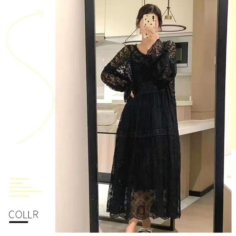 Dress gilberta lace babydoll dress premium korean