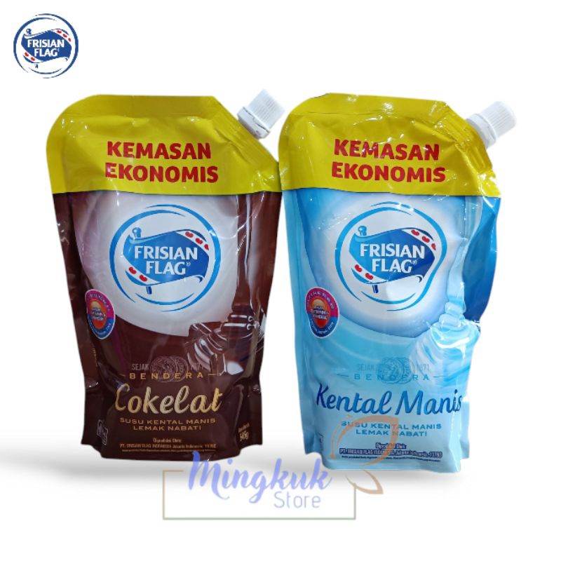 

Bendera Kental Manis Pouch 545gr - Frisian Flag Kental Manis Coklat, Putih Pouch 545 gr