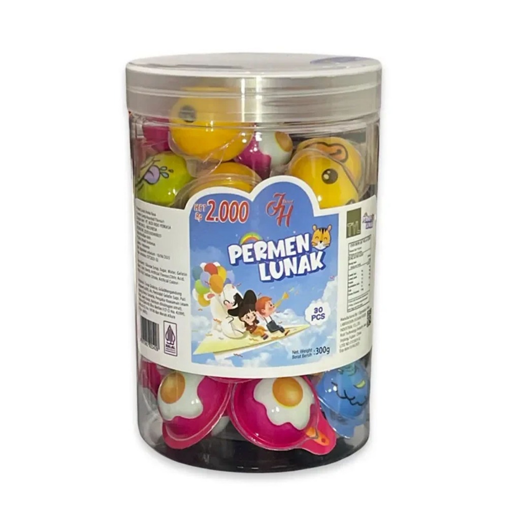 

Permen Lunak JH TYL Aneka Rasa Buah Selai Strawberry Gummy Candy Assorted Flavour 300gr isi 30pcs