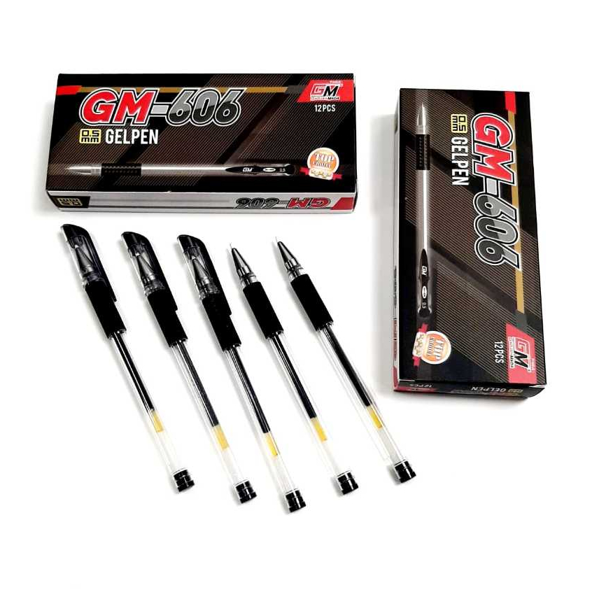 

Grosir (1kotak/12pcs) Pulpen Gel Pen GM-606 0.5mm GADJAH MADA