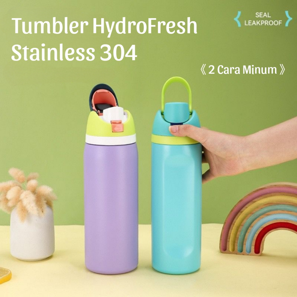 Tumbler HydroFresh Stainless 304 2 Cara Minum/ Tumbler Botol Minum 700ml Dengan Handle BPA Free