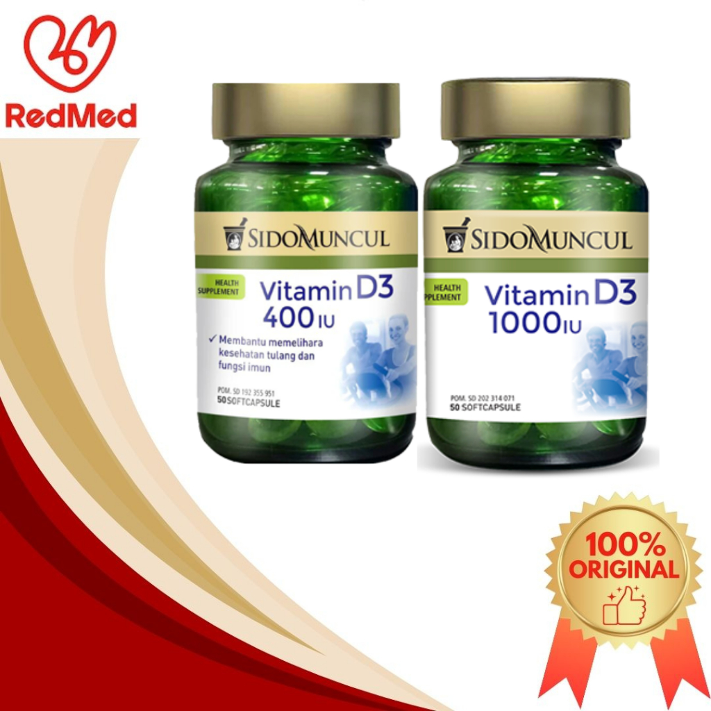 SIDOMUNCUL VITAMIN D3 400IU & 1000IU 50S