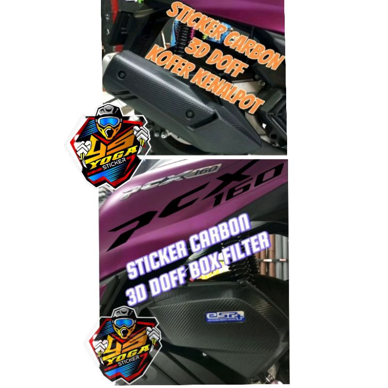 sticker fulset body kasar carbon 3d pcx 160